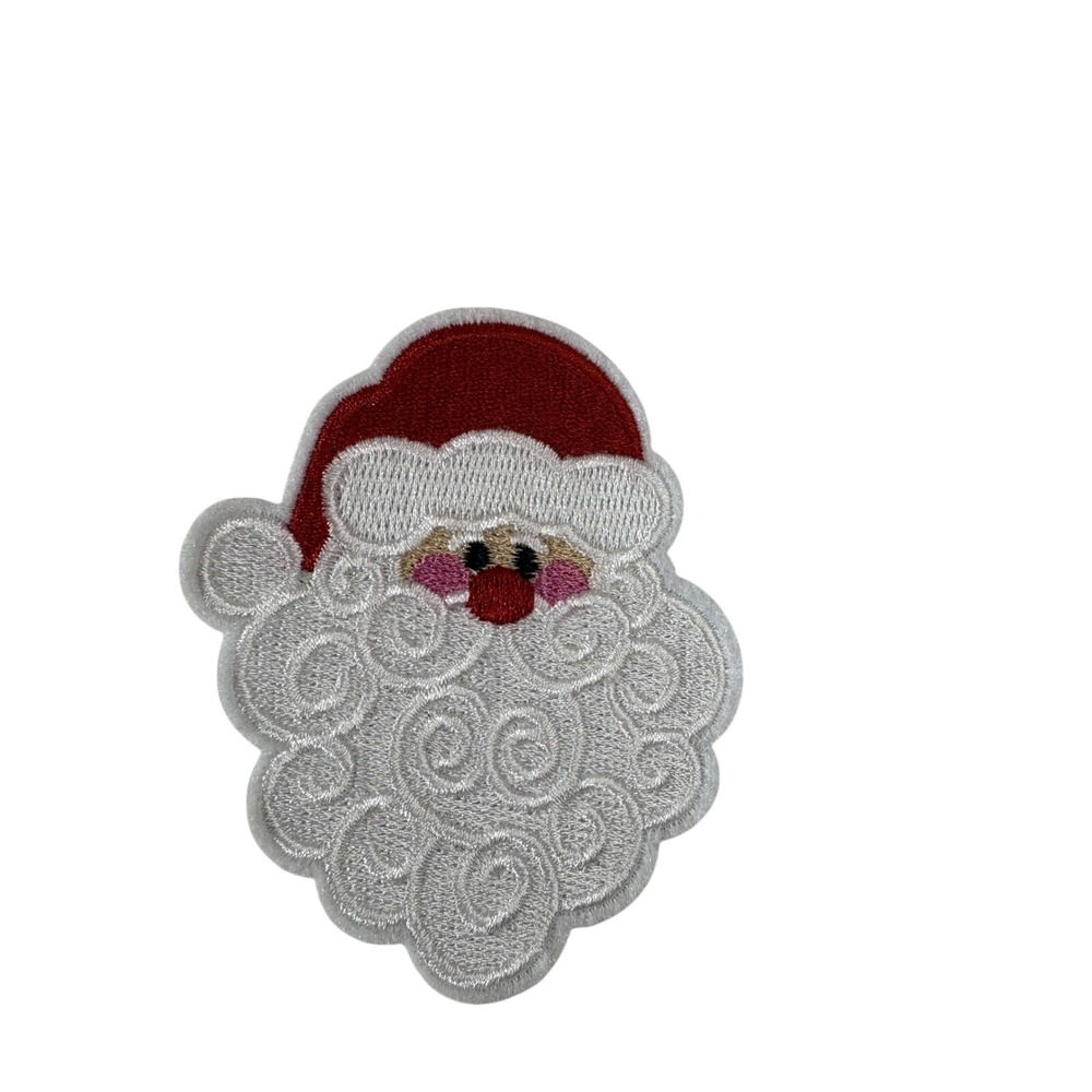 Santa Claus Embroidered Iron‎ On Patch Christmas Holiday St Nick DIY Applique